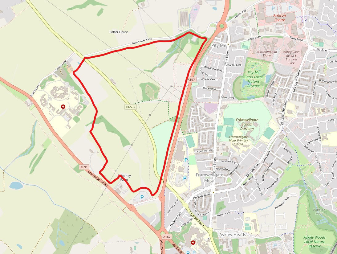 OpenStreetMap of Sniperley Park Development