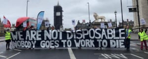 Protest by nurses on lack of PPE