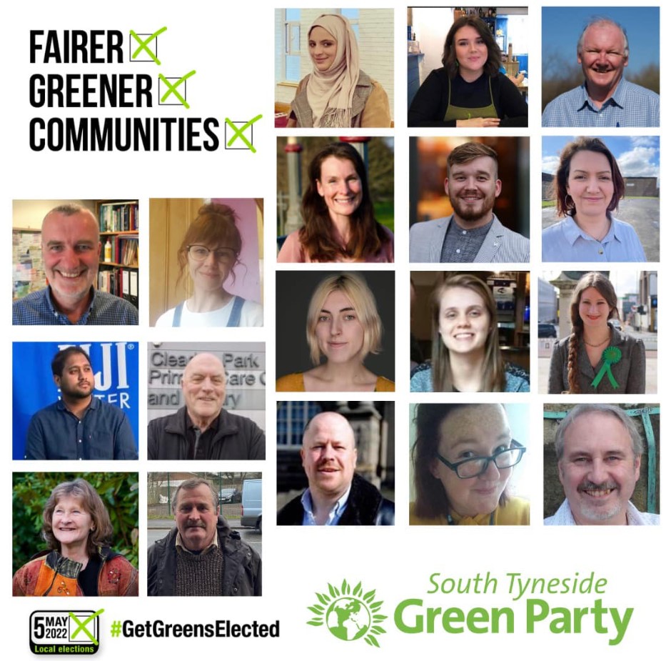Election poster for South Tyneside Green Party