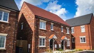 New housing against a blue sky