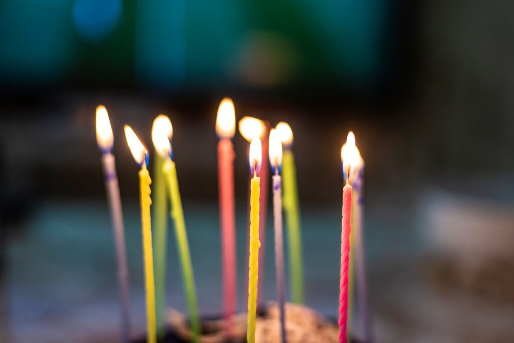 Image of lit birthday candles