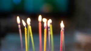 Image of lit birthday candles